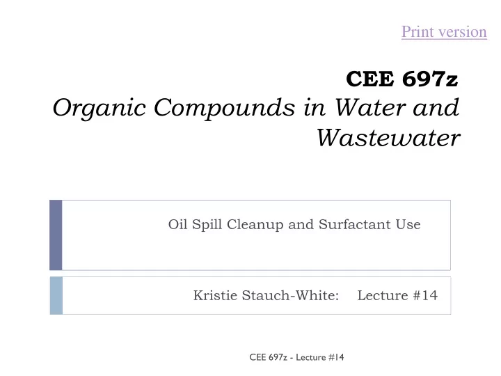 organic compounds in water and wastewater