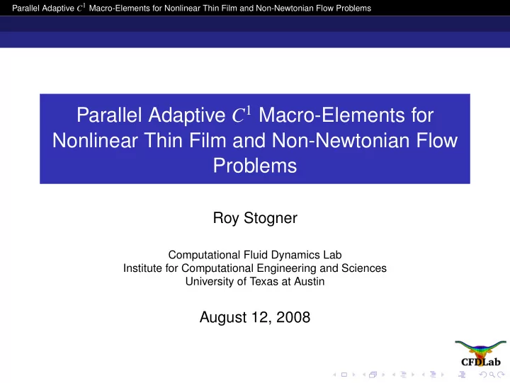 parallel adaptive c 1 macro elements for nonlinear thin