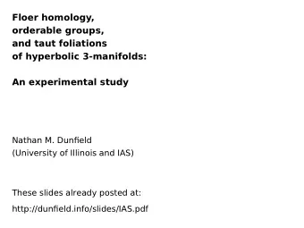 Floer homology,  orderable groups,  and taut foliations  of hyperbolic 3-manifolds:  An