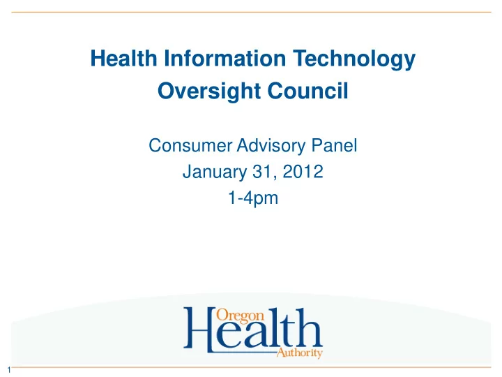 health information technology oversight council
