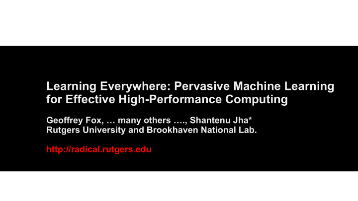 learning everywhere pervasive machine learning for