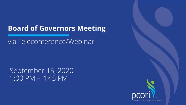 board of governors meeting via teleconference webinar