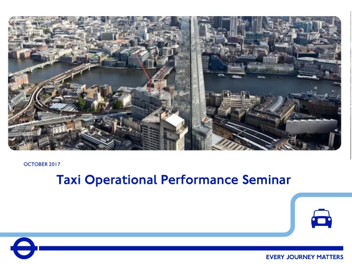 taxi operational performance seminar