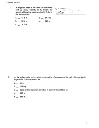 e  . zero (it is instantaneously at rest).  3  FE Review-Dynamics Wheel OA is rotating
