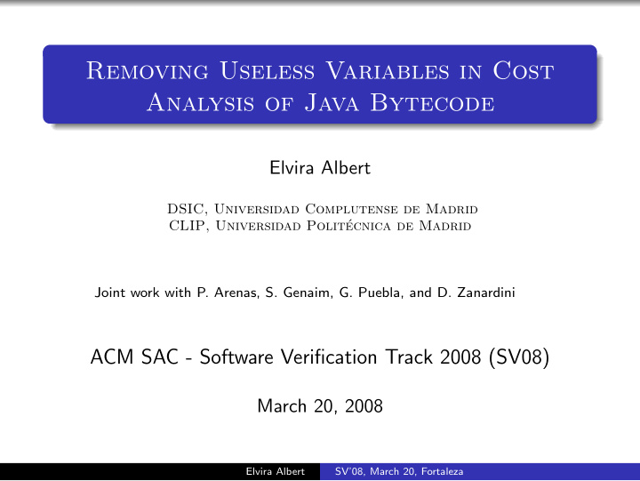 removing useless variables in cost analysis of java