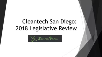 Cleantech San Diego:  2018 Legislative Review  AB 2127 &amp; SB 1000  AB 2127 (Ting)  Electric