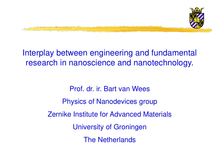 interplay between engineering and fundamental
