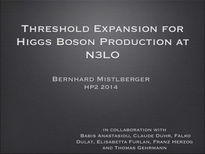 threshold expansion for higgs boson production at n3lo