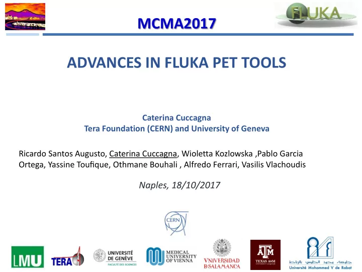 advances in fluka pet tools