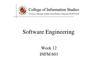 Software Engineering  Week 12  INFM 603  The System Life Cycle  Systems analysis  How do we