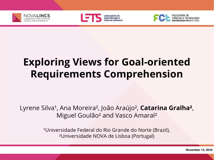 exploring views for goal oriented requirements