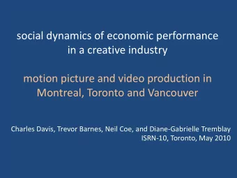social dynamics of economic performance in a creative industry motion picture and video production
