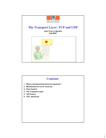 The Transport Layer: TCP and UDP