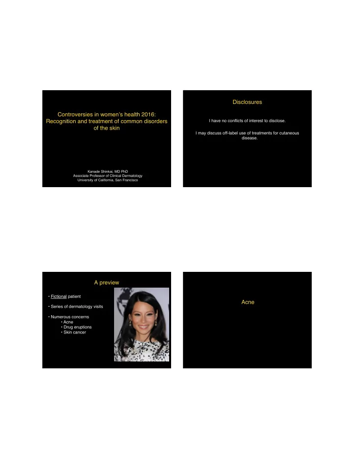 disclosures controversies in women s health 2016