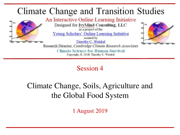 climate change soils agriculture and