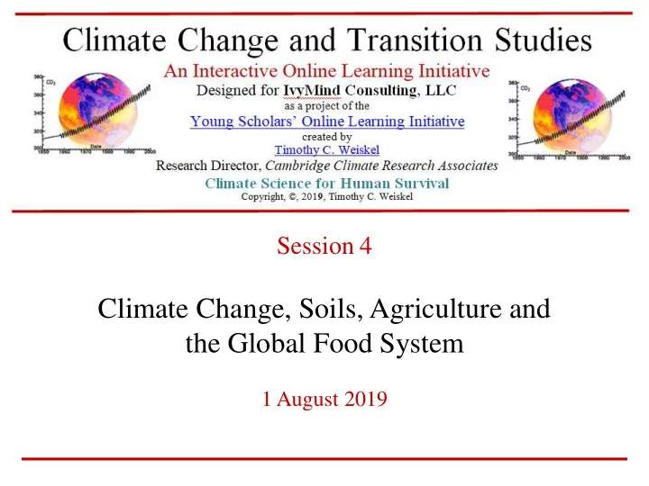 climate change soils agriculture and