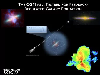 T HE CGM AS A T ESTBED FOR F EEDBACK - R EGULATED G ALAXY F ORMATION P IERO M ADAU  UCSC, IAP A