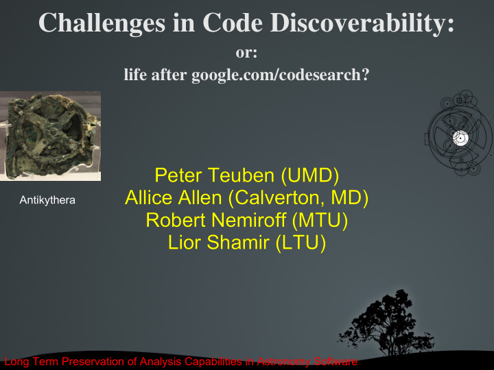 challenges in code discoverability