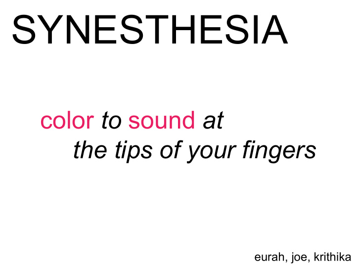 synesthesia