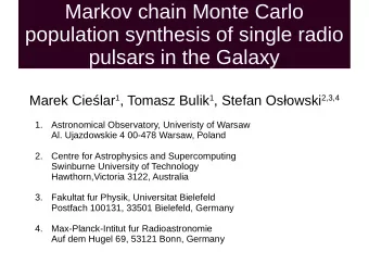 Markov chain Monte Carlo  population synthesis of single radio  pulsars in the Galaxy Marek