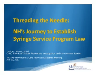 Threading the Needle:  Threading the Needle:  NHs Journey to Establish  NHs Journey to