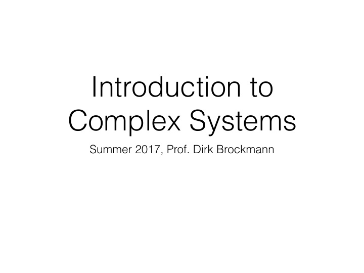 introduction to complex systems