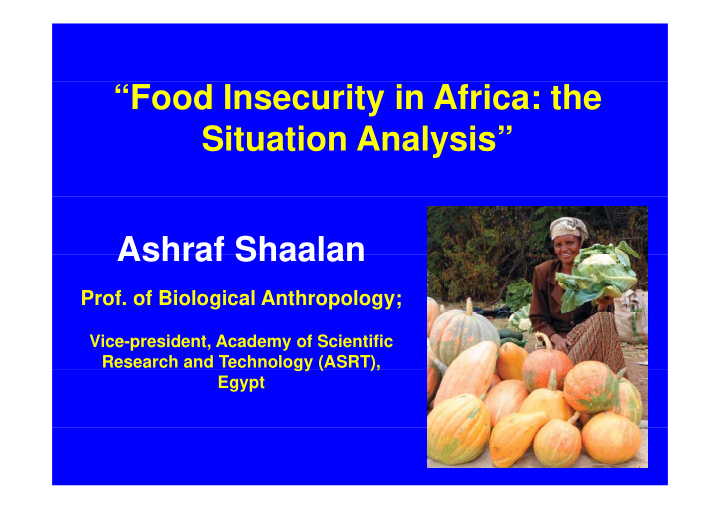 food insecurity in africa the situation analysis
