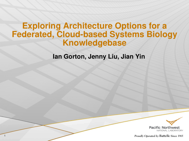 exploring architecture options for a federated cloud