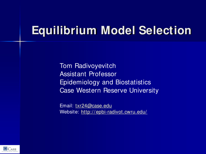 equilibrium model selection
