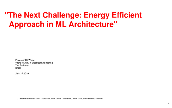 approach in ml architecture