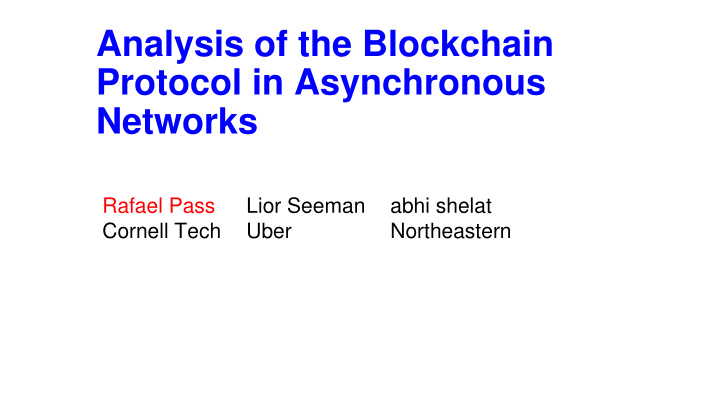 analysis of the blockchain