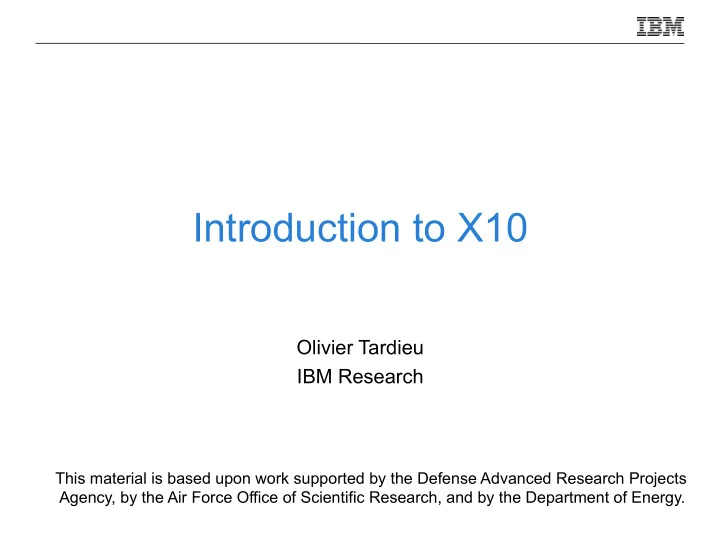 introduction to x10