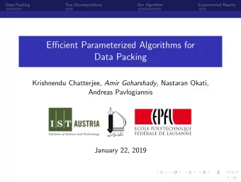 Efficient Parameterized Algorithms for  Data Packing Krishnendu Chatterjee, Amir Goharshady ,