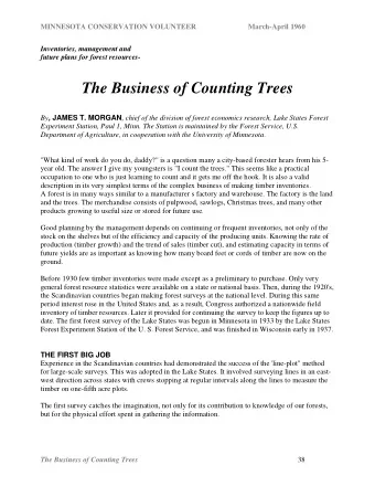 The Business of Counting Trees By , JAMES T. MORGAN , chief of the division of forest economics