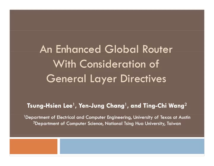 an enhanced global router an enhanced global router an