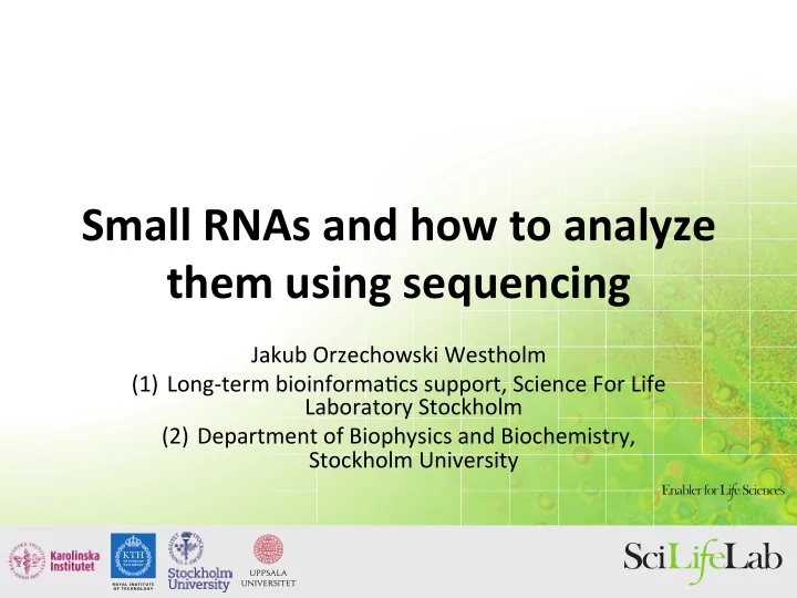 small rnas and how to analyze them using sequencing