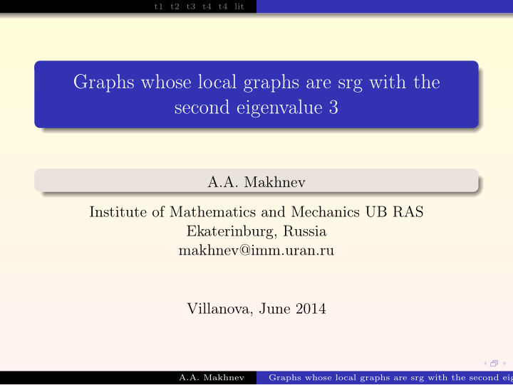 graphs whose local graphs are srg with the second