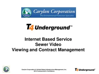 Internet Based Service  Sewer Video  Viewing and Contract Management  Carylon Corporation &amp;