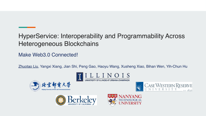 hyperservice interoperability and programmability across