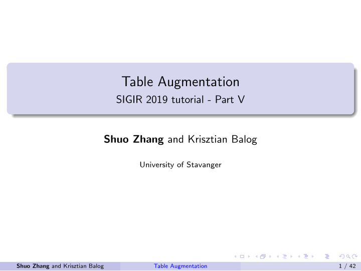 table augmentation