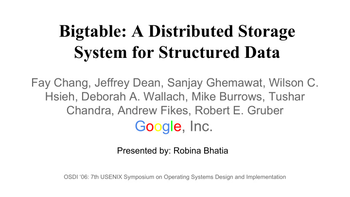 bigtable a distributed storage system for structured data