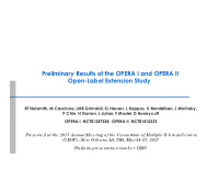 preliminary results of the opera i and opera ii open