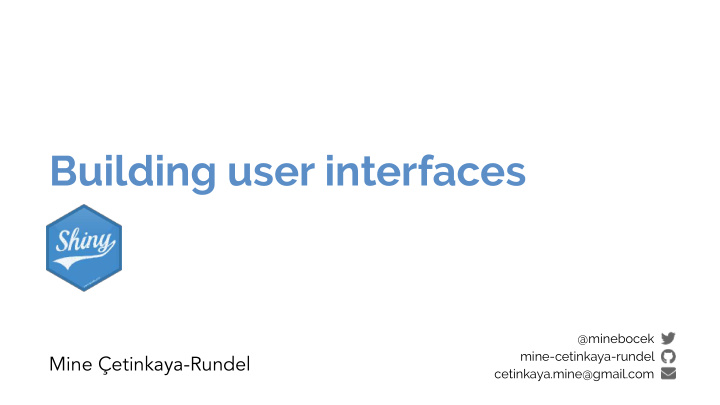building user interfaces