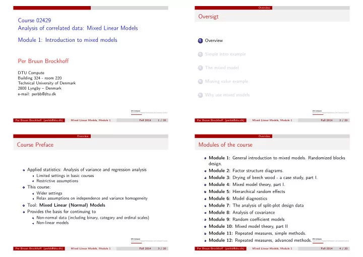 oversigt course 02429 analysis of correlated data mixed