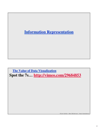 Information Representation  The Value of Data Visualization  Spot the 7s