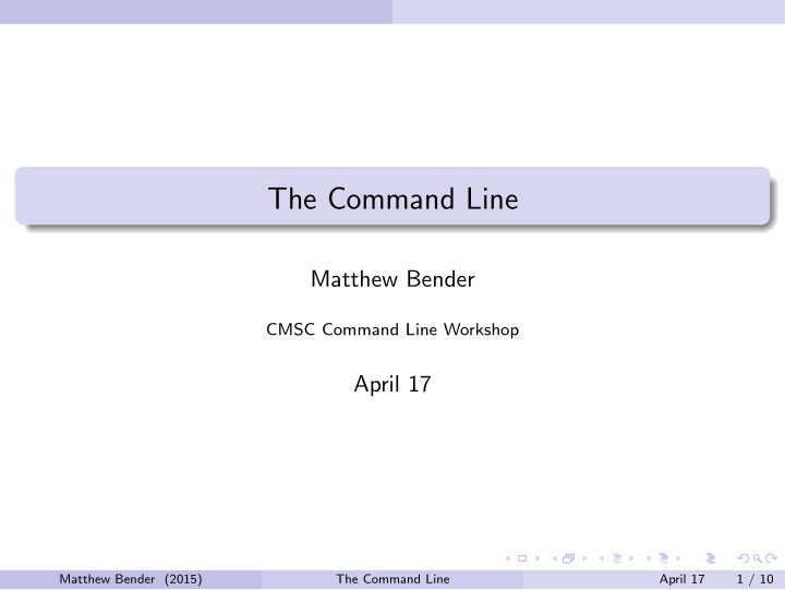 the command line