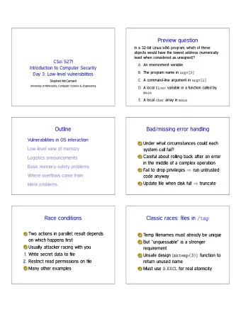 Preview question  In a 32-bit Linux/x86 program, which of these  objects would have the lowest