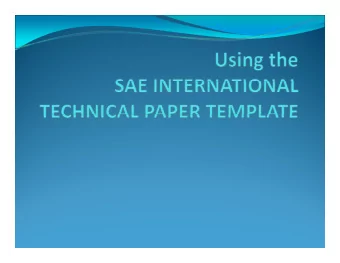 Agenda  Move to Digital Publishing  Author benefits  Using the template  Content and