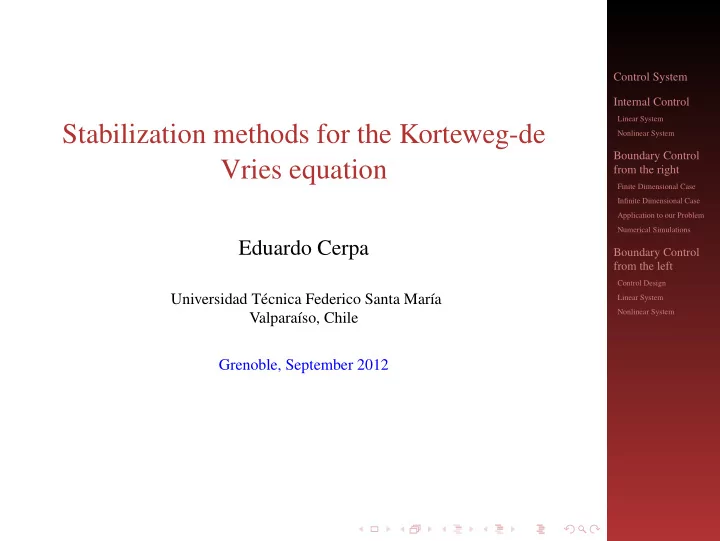 stabilization methods for the korteweg de