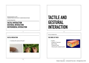 TACTILE AND   MICHEL BEAUDOUIN-LAFON  UNIVERSIT PARIS-SUD &amp; INSTITUT UNIVERSITAIRE DE